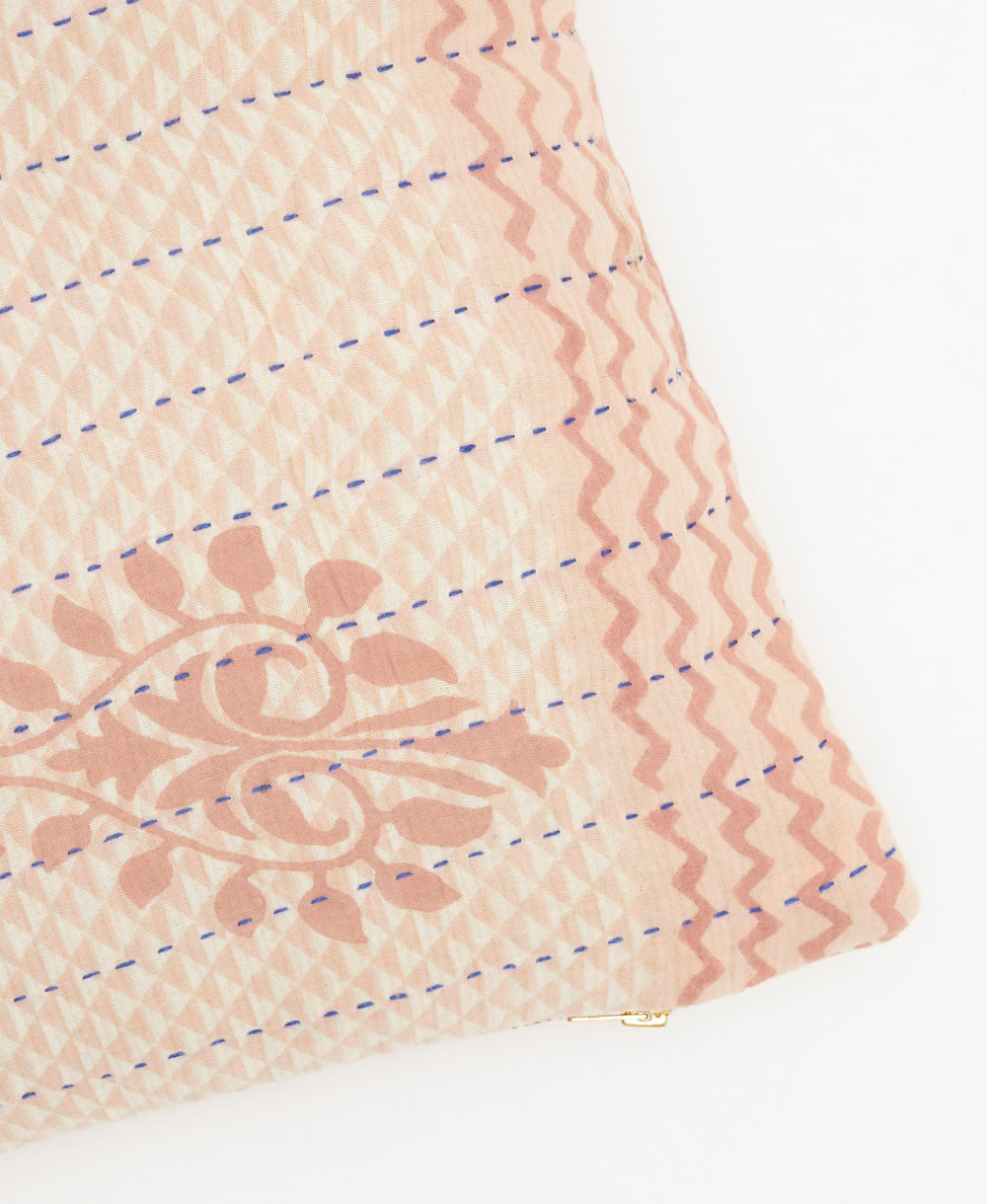 kantha embroidery on small throw pillow