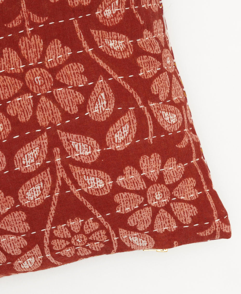 kantha embroidery on small throw pillow