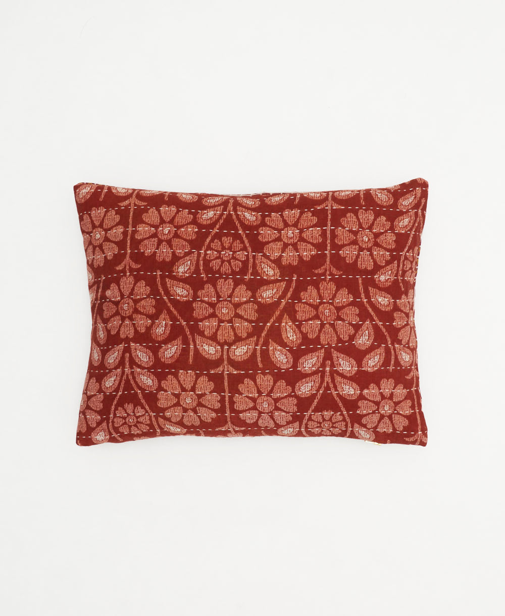 small pillow handmade in India from vintage cotton fabrics