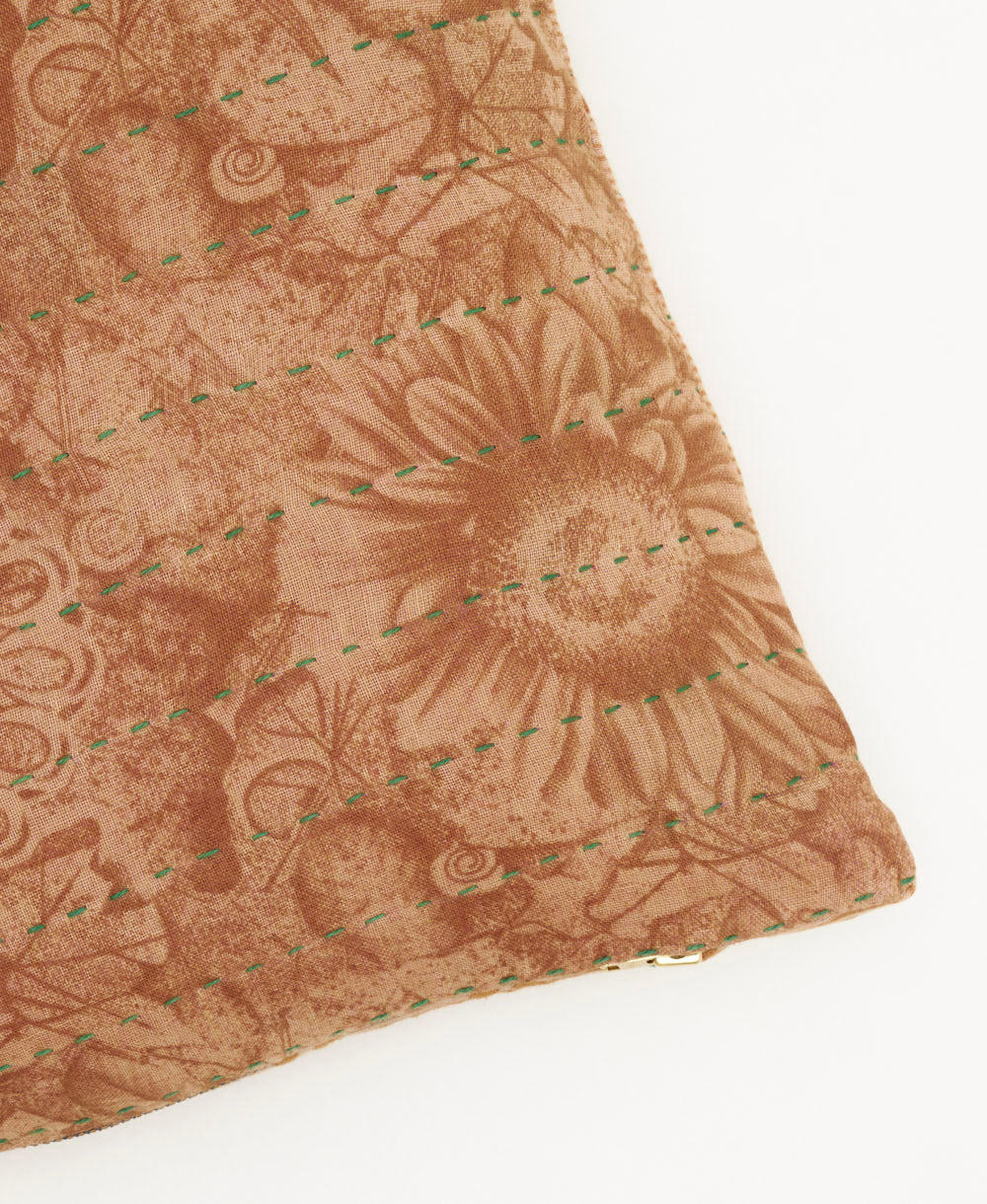 kantha embroidery on small throw pillow