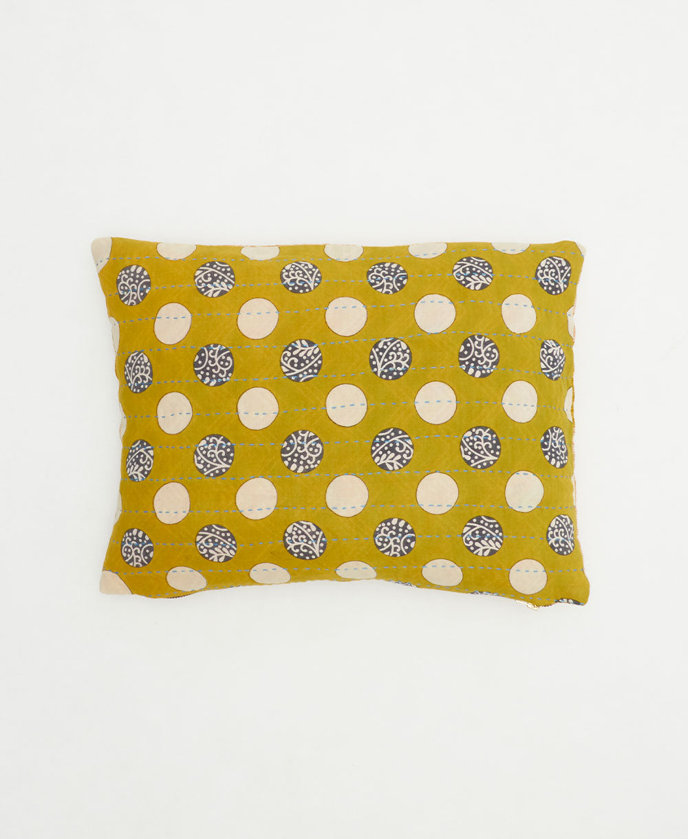 small pillow handmade in India from vintage cotton fabrics