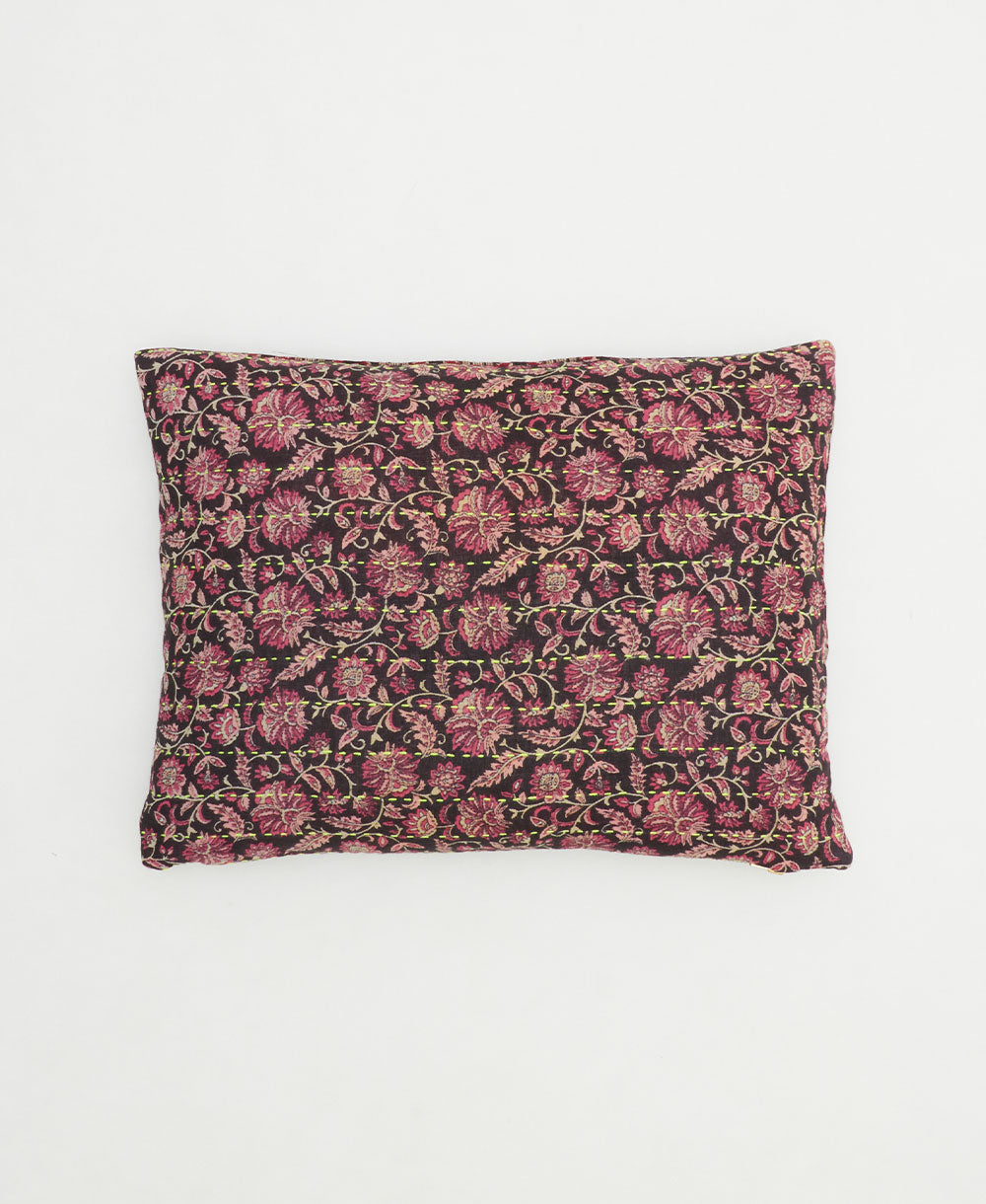 small pillow handmade in India from vintage cotton fabrics