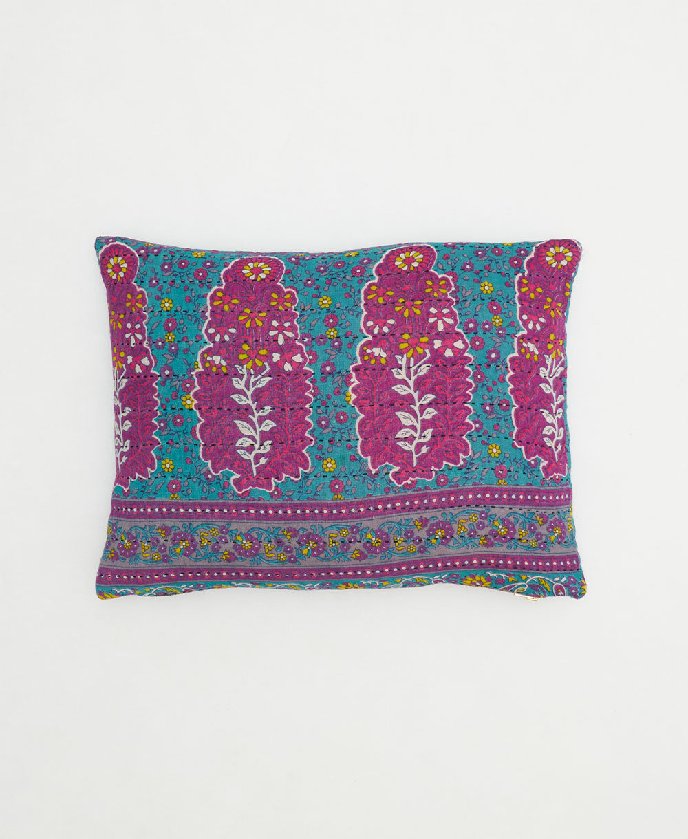 small pillow handmade in India from vintage cotton fabrics