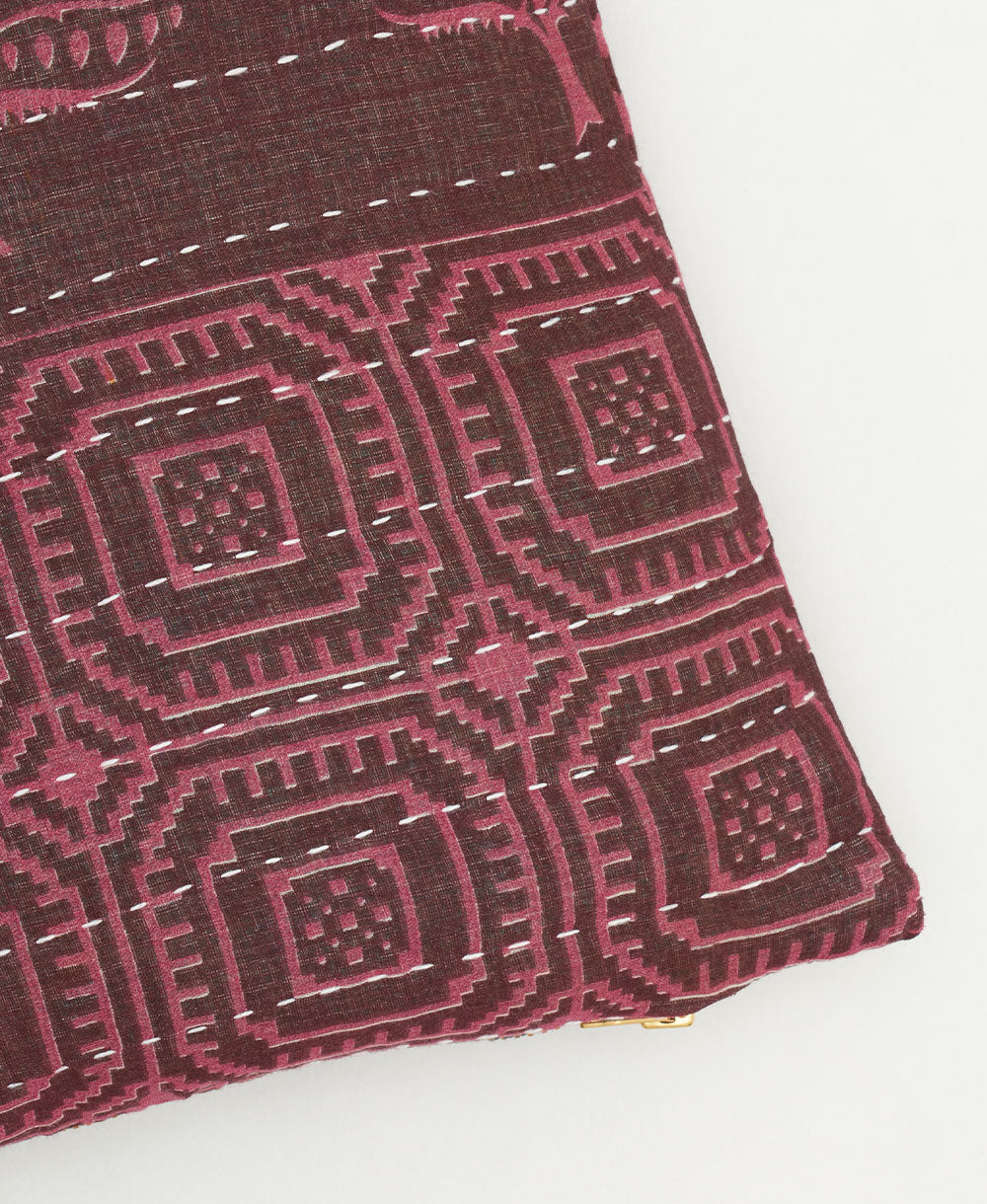 kantha embroidery on small throw pillow