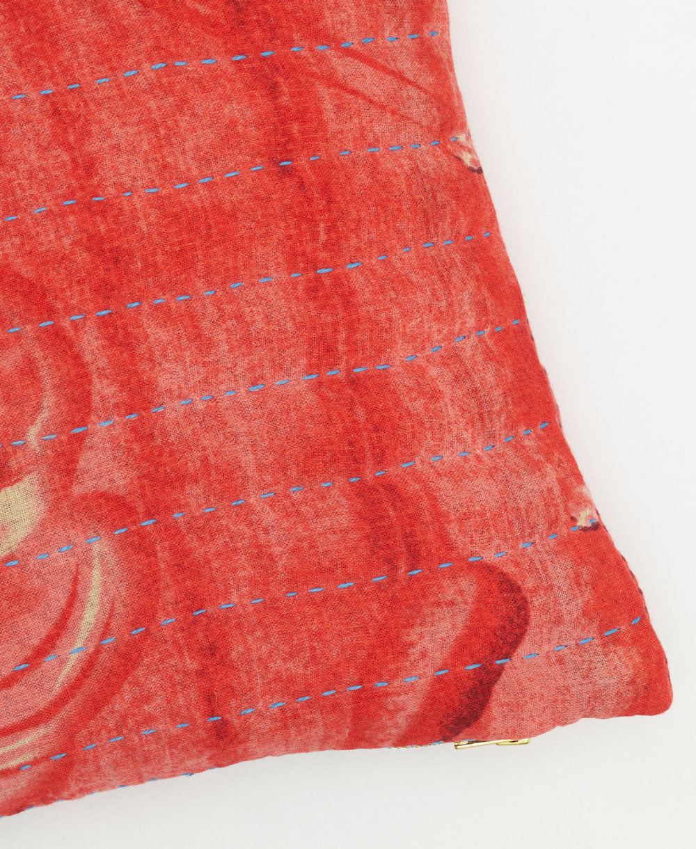 kantha embroidery on small throw pillow