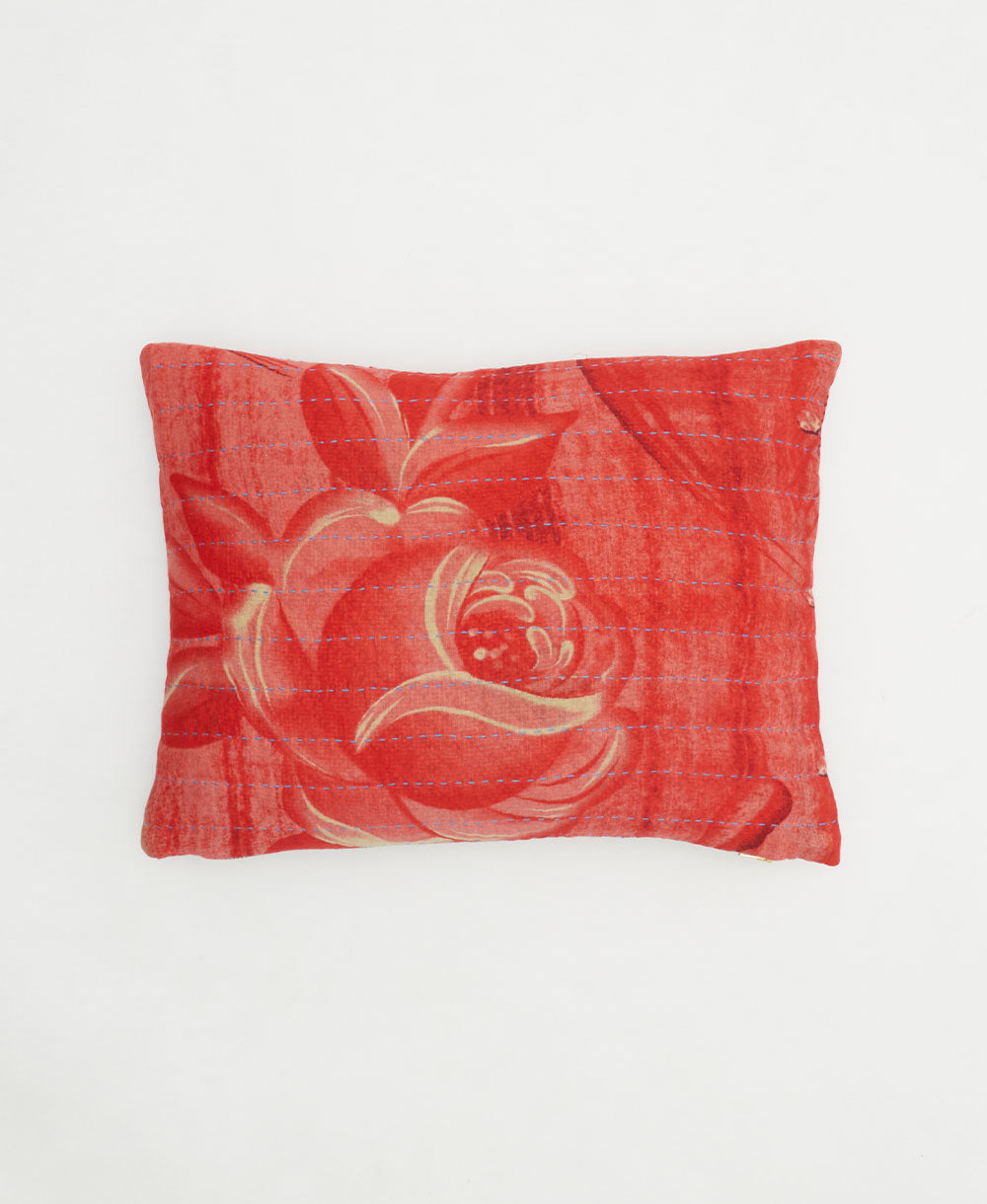 small pillow handmade in India from vintage cotton fabrics