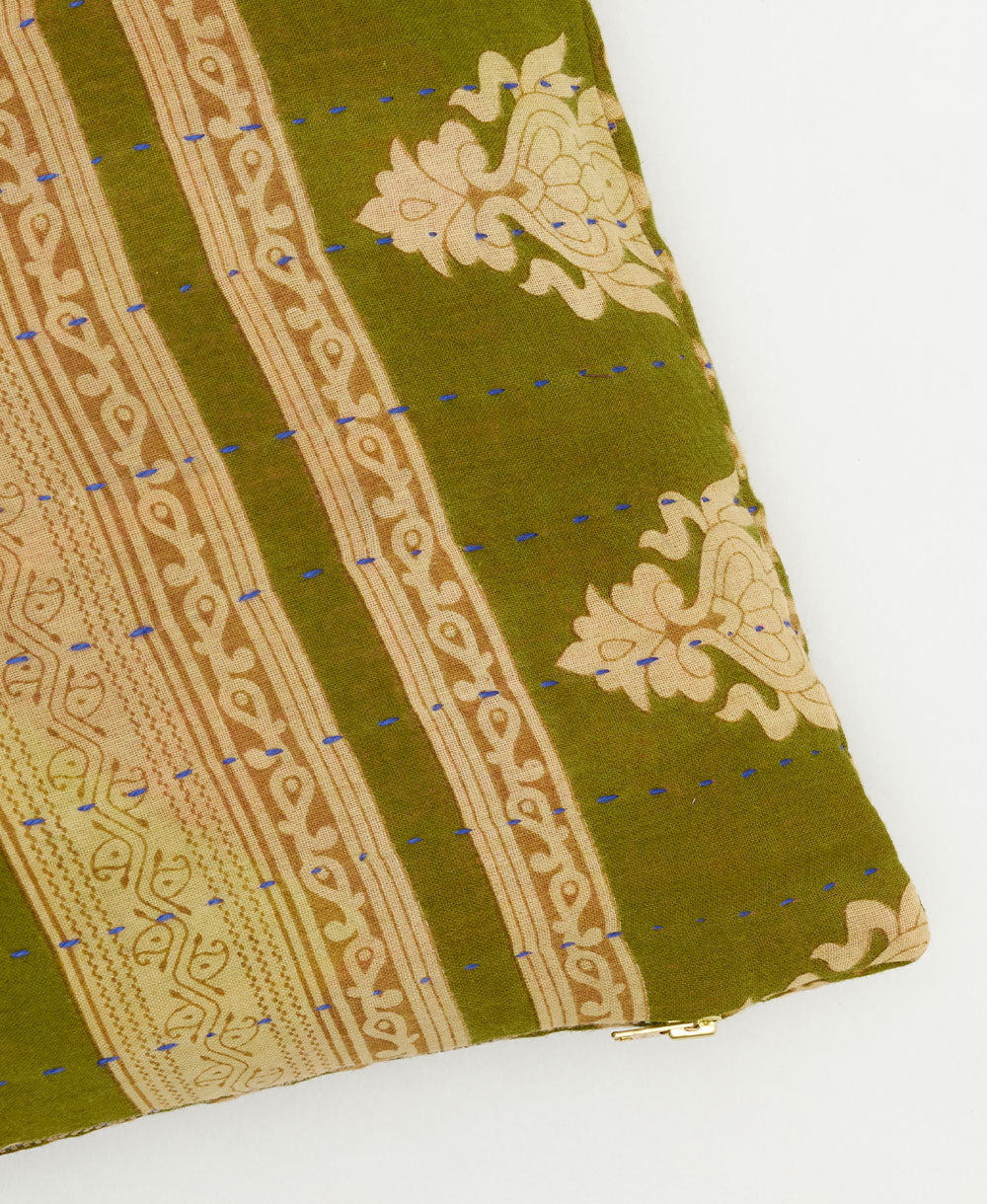 kantha embroidery on small throw pillow