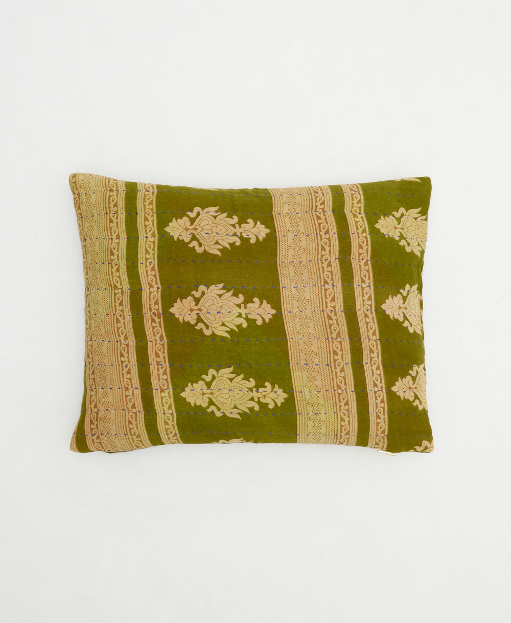 small pillow handmade in India from vintage cotton fabrics