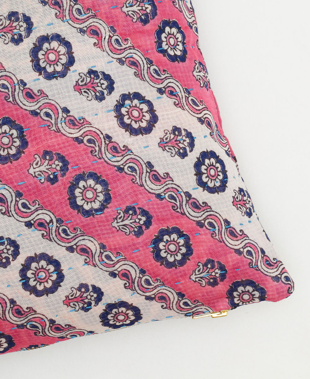 kantha embroidery on small throw pillow