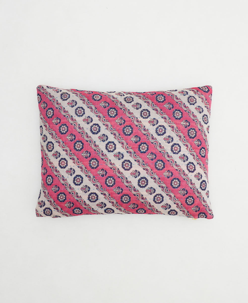 small pillow handmade in India from vintage cotton fabrics