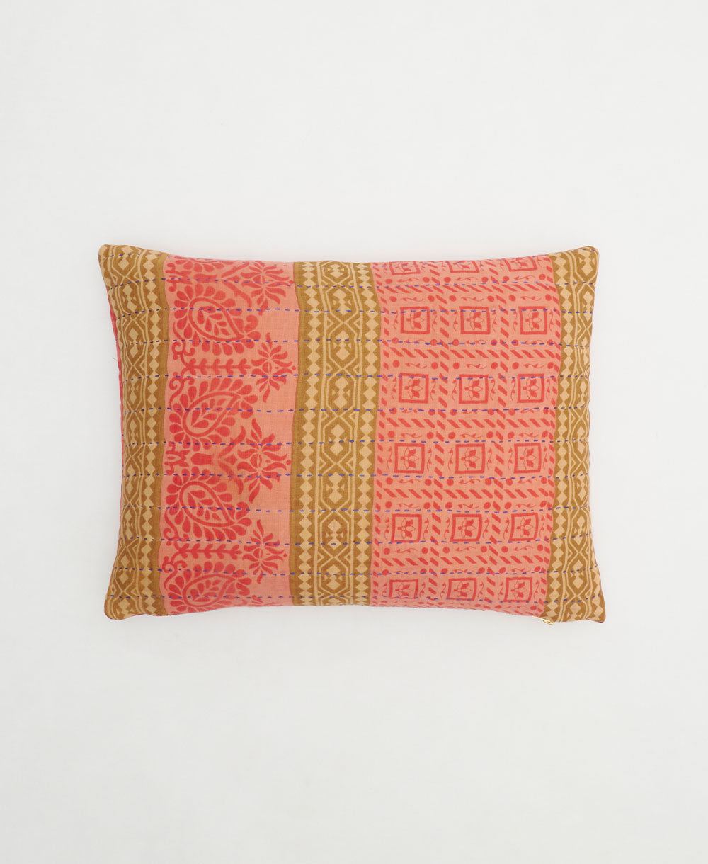 small pillow handmade in India from vintage cotton fabrics