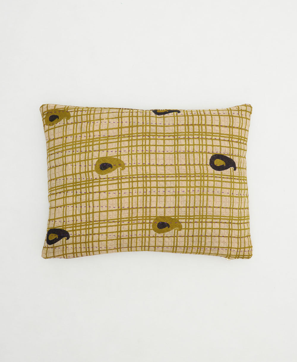 small pillow handmade in India from vintage cotton fabrics