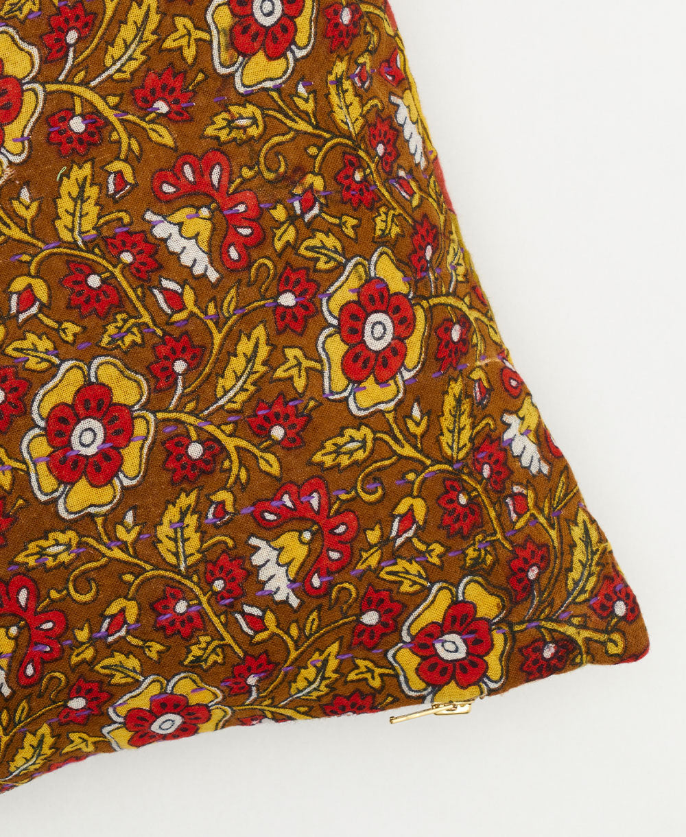 kantha embroidery on small throw pillow