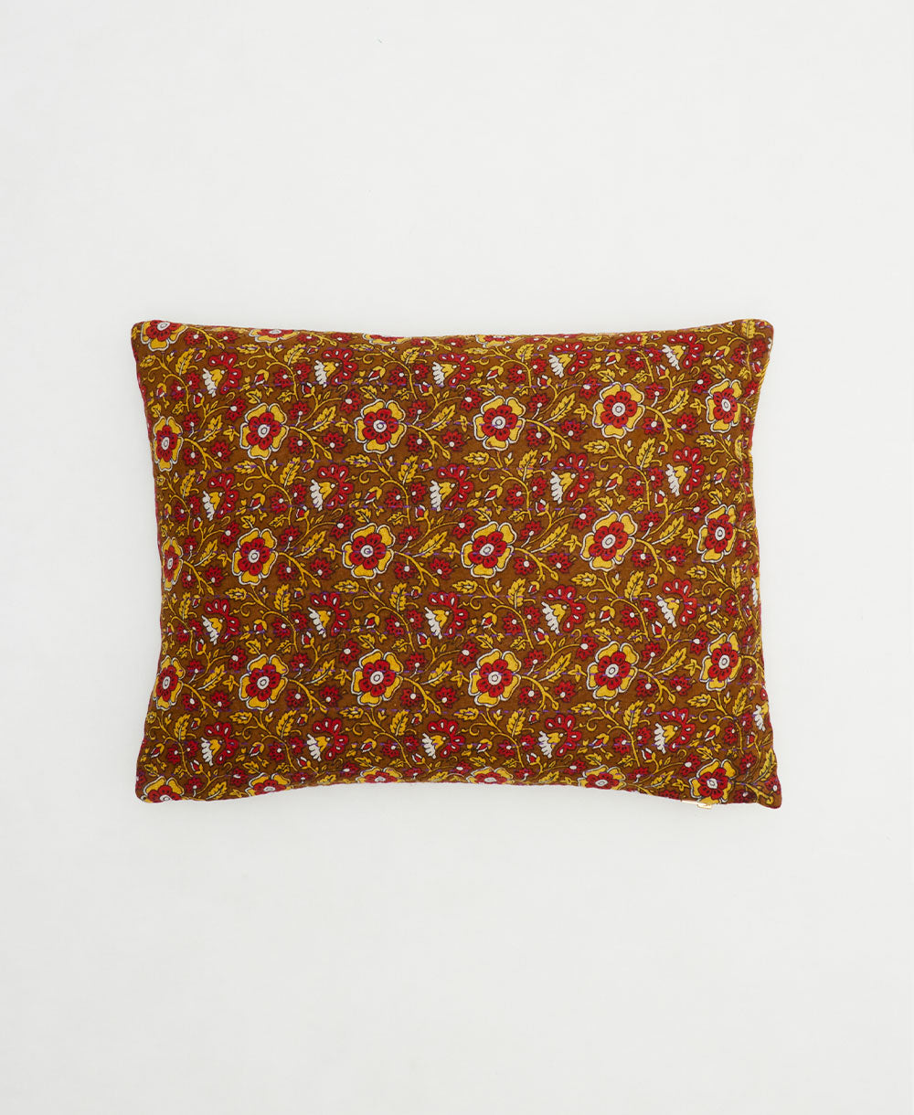 small pillow handmade in India from vintage cotton fabrics