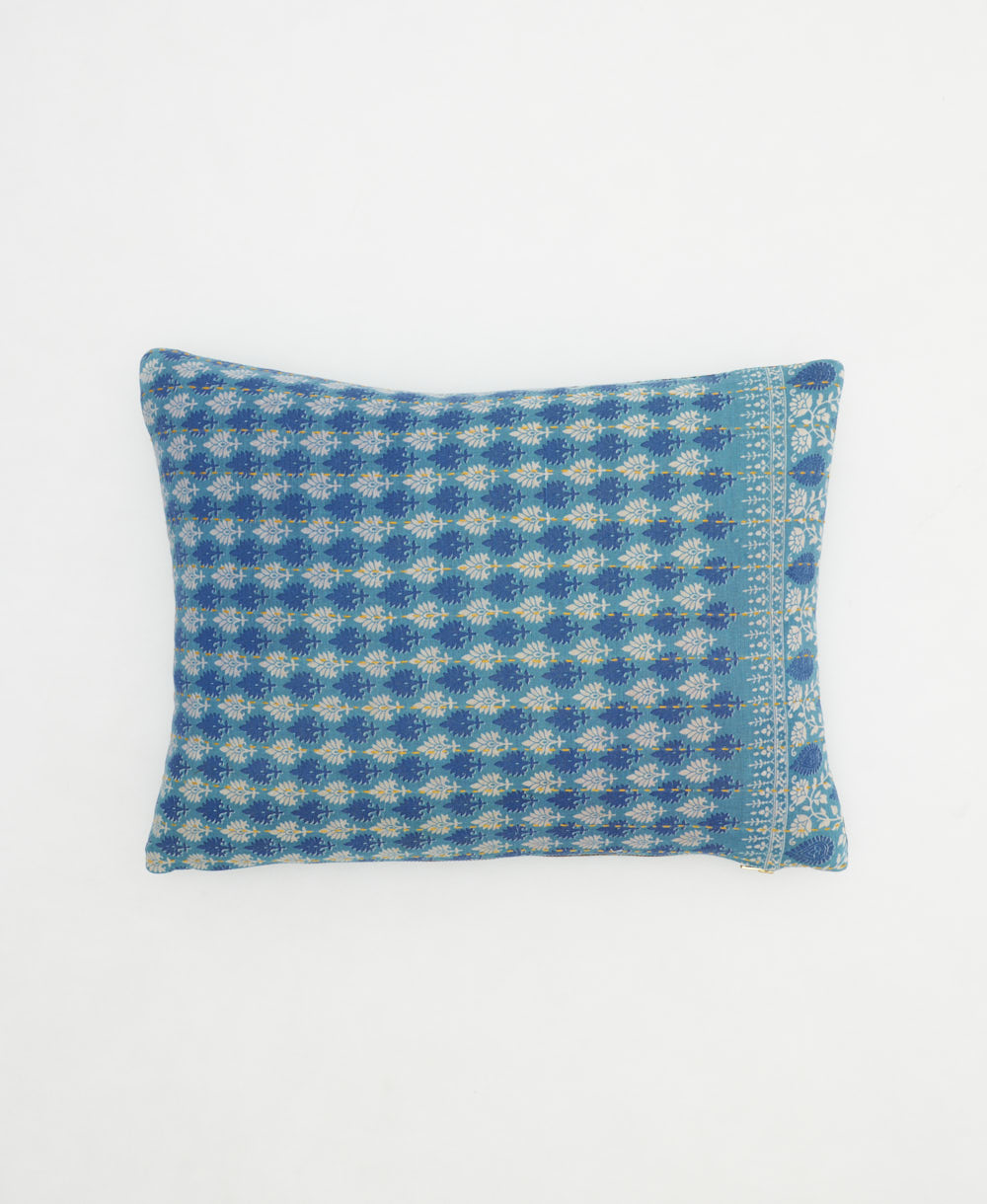 small pillow with bold print handmade in India from vintage cotton fabrics
