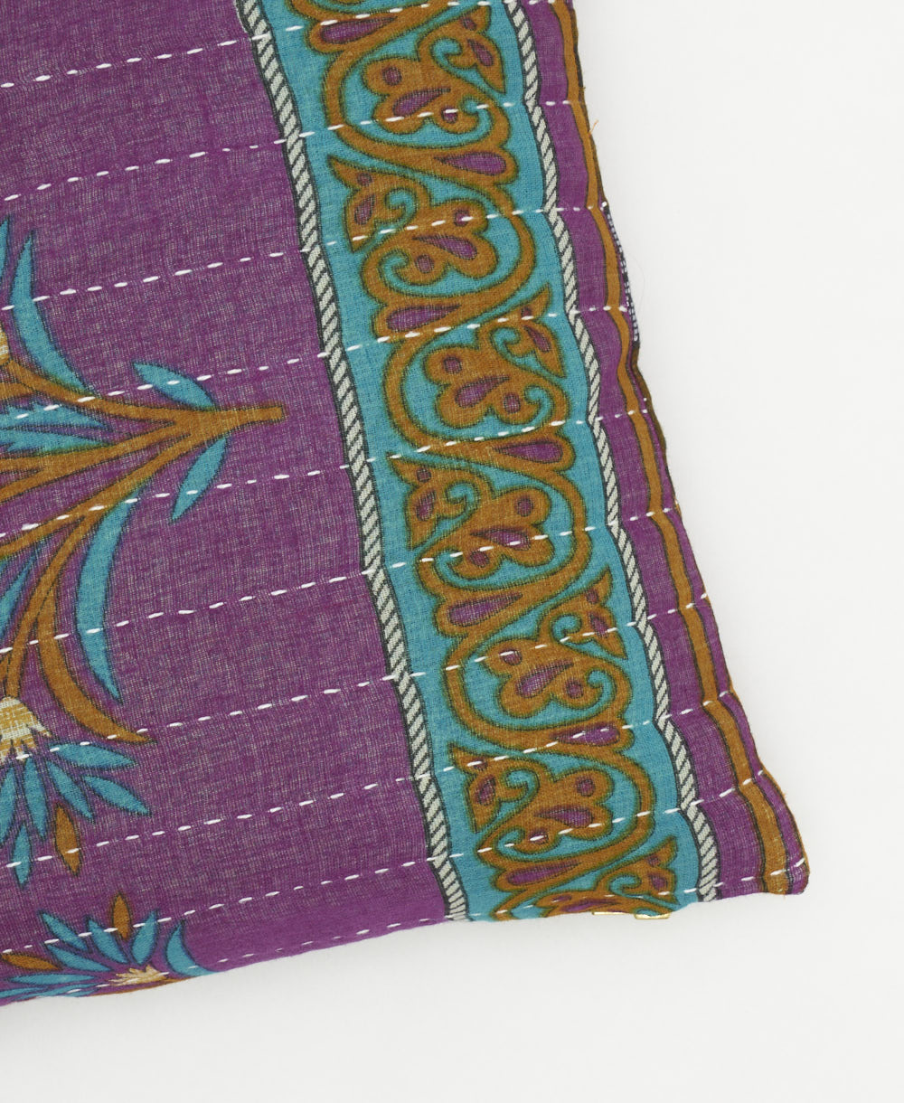 kantha embroidery on small throw pillow