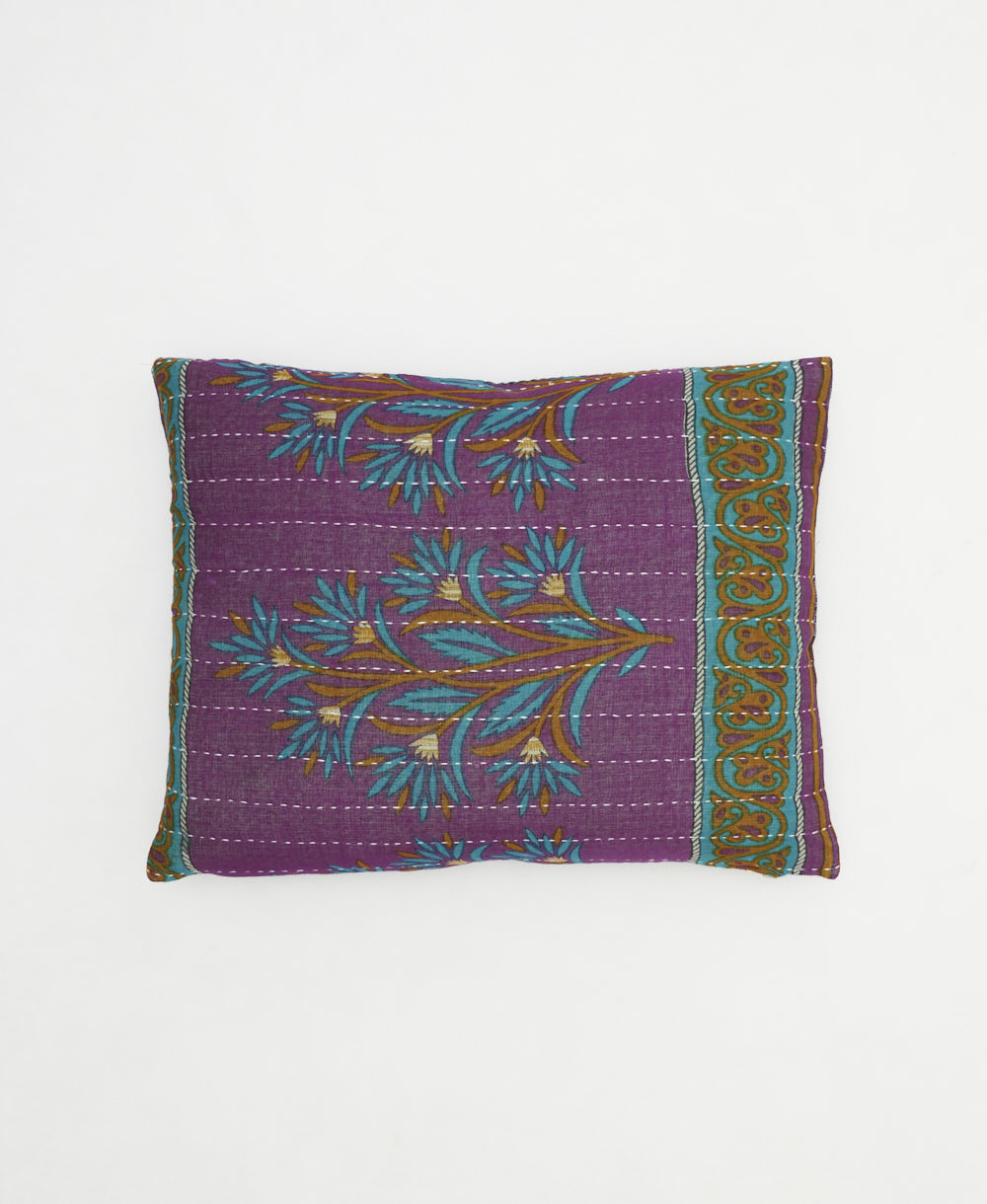 small pillow with bold print handmade in India from vintage cotton fabrics