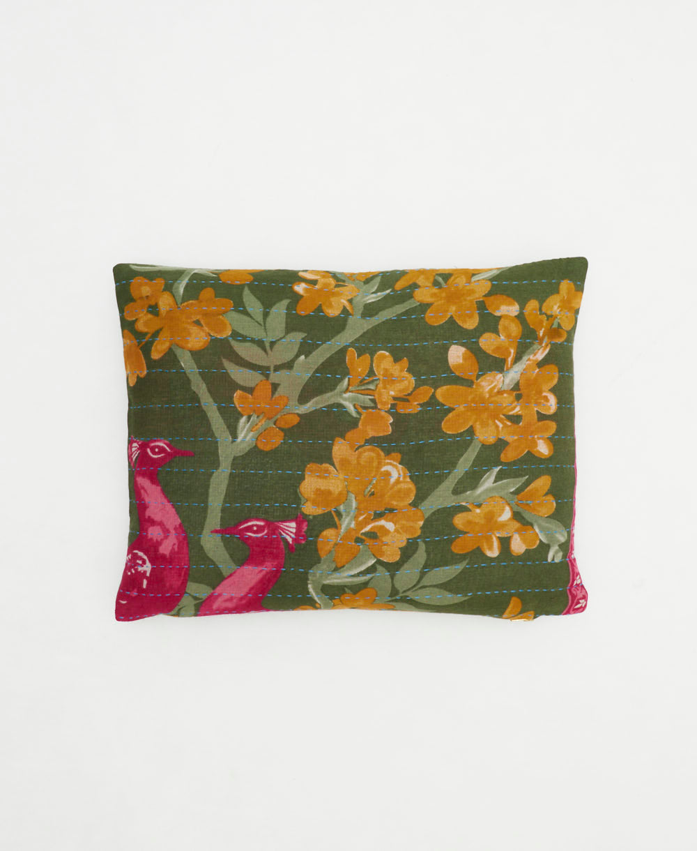 small pillow with bold print handmade in India from vintage cotton fabrics