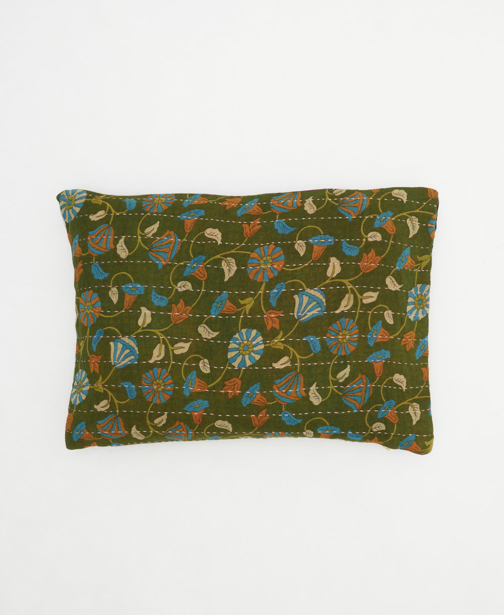 small pillow with bold print handmade in India from vintage cotton fabrics
