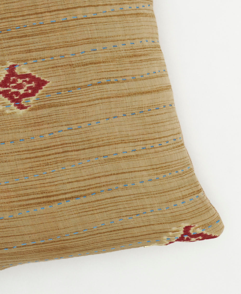 kantha embroidery on small throw pillow
