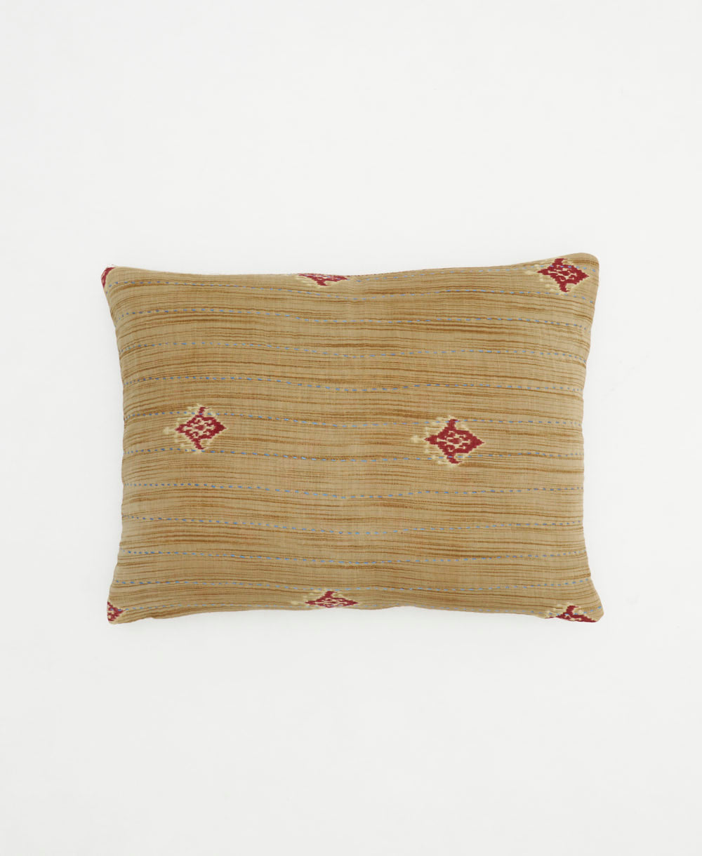 small pillow with bold print handmade in India from vintage cotton fabrics