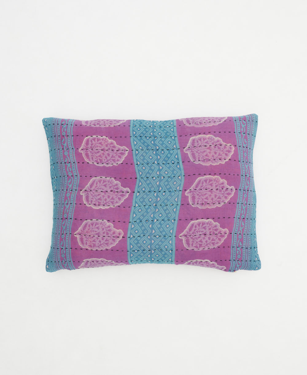 small pillow with bold print handmade in India from vintage cotton fabrics