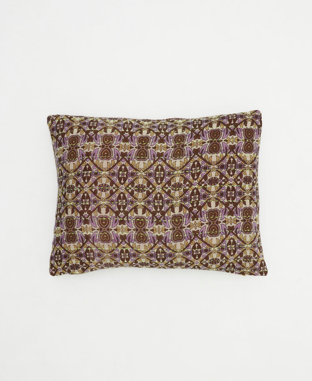 small pillow with bold print handmade in India from vintage cotton fabrics