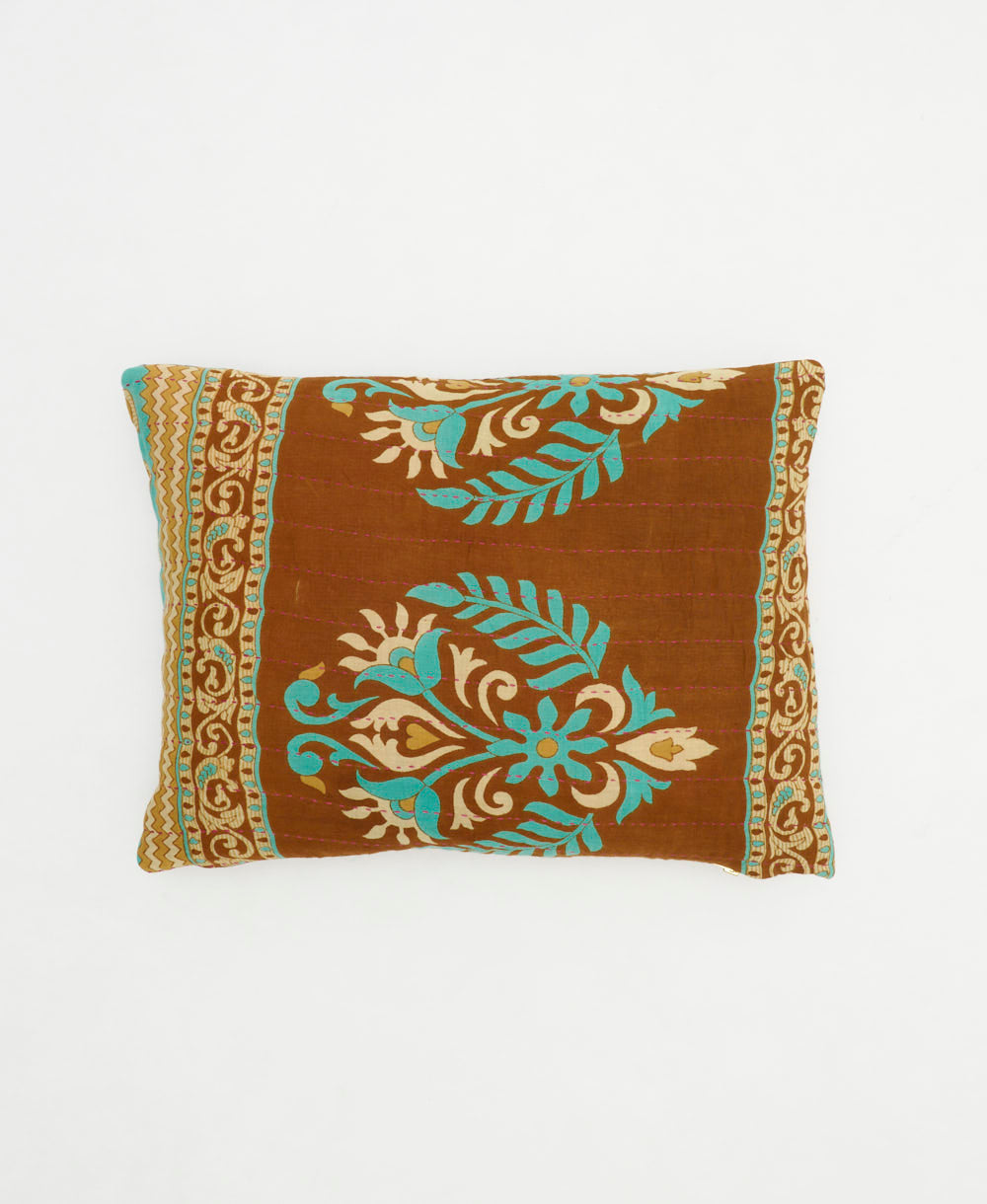 small pillow with bold print handmade in India from vintage cotton fabrics