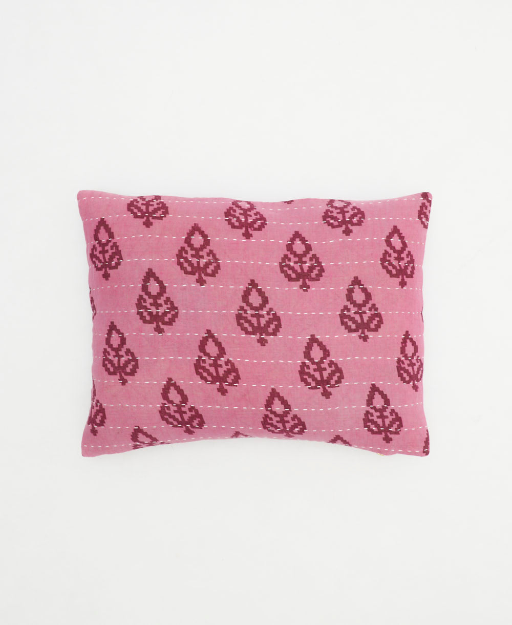 small pillow with bold print handmade in India from vintage cotton fabrics