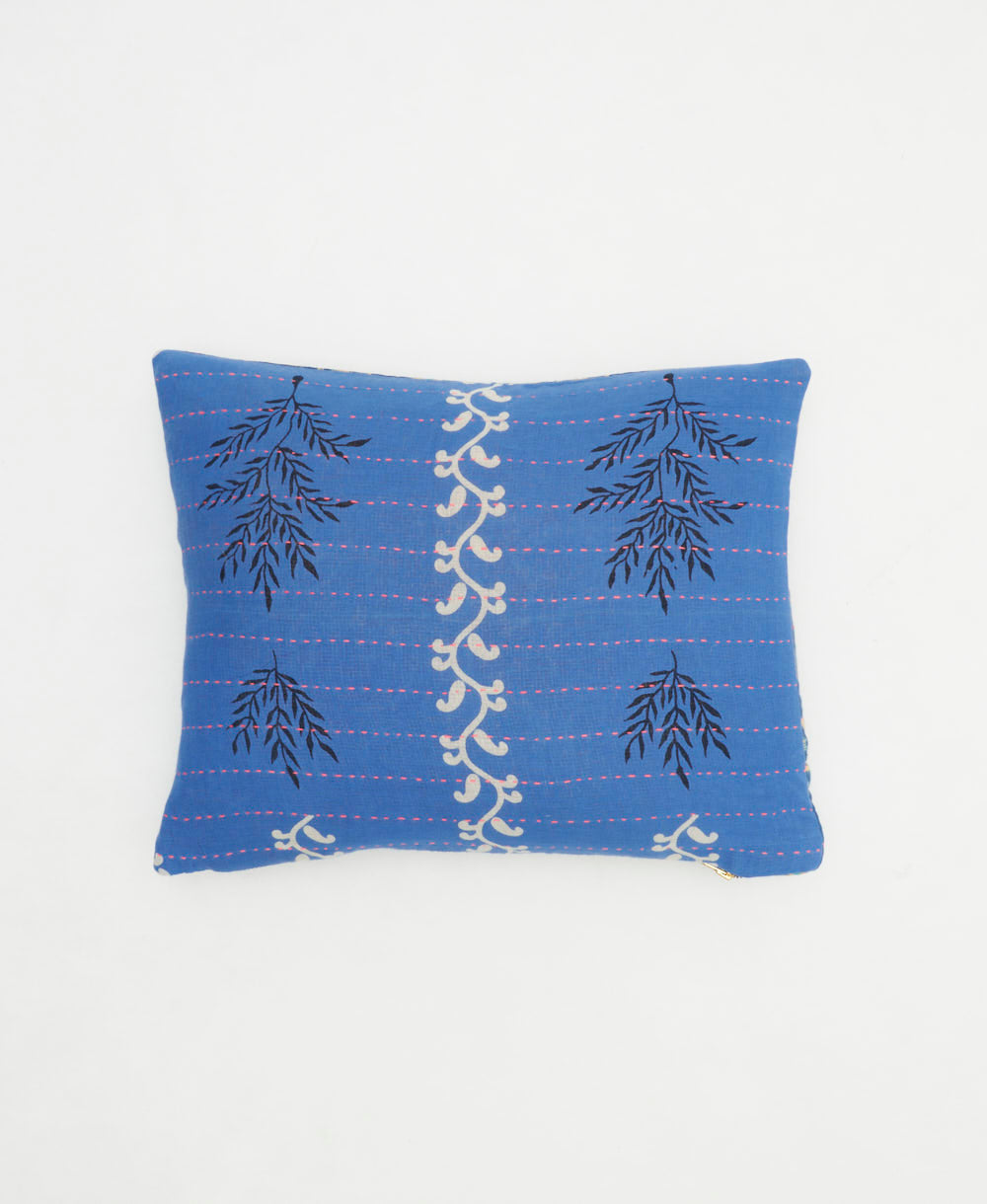 small pillow with bold print handmade in India from vintage cotton fabrics