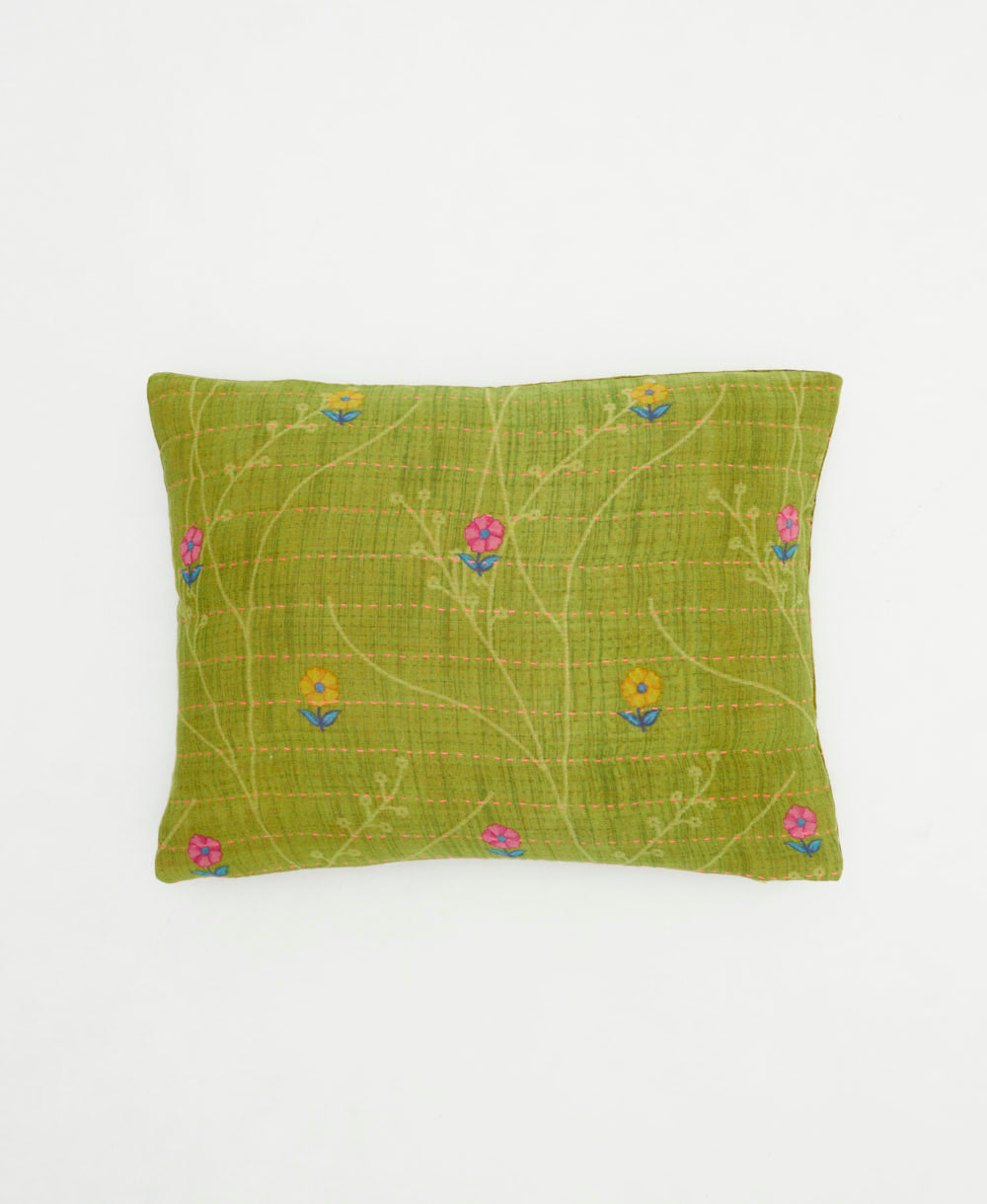 small pillow with bold print handmade in India from vintage cotton fabrics