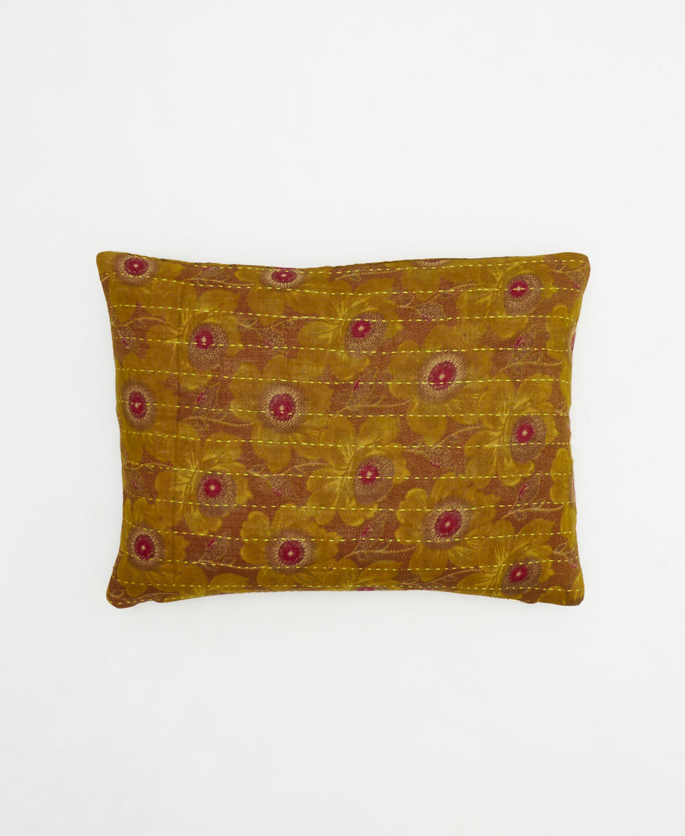 small pillow with bold print handmade in India from vintage cotton fabrics