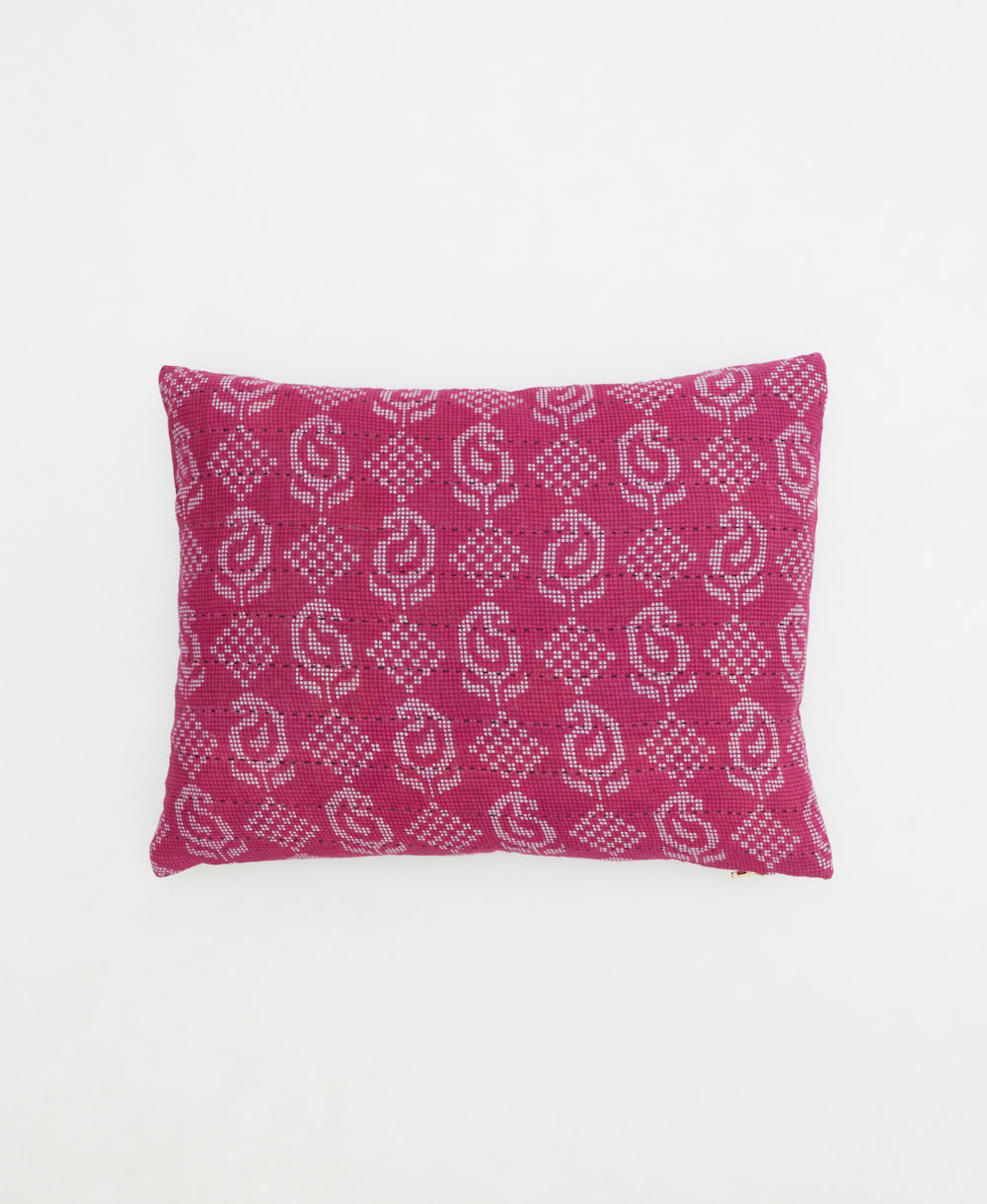 small pillow handmade in India from vintage cotton fabrics