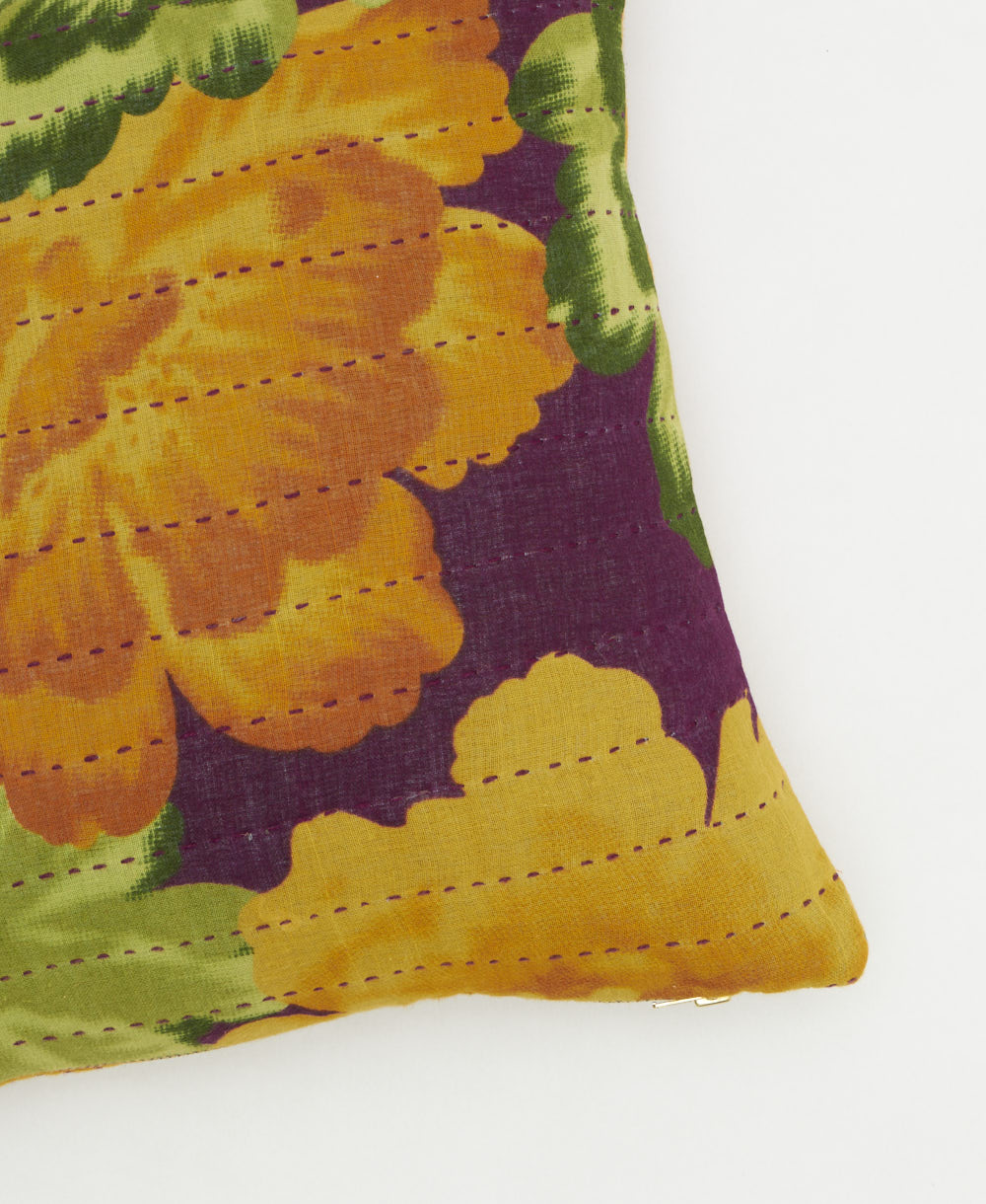 kantha embroidery on small throw pillow