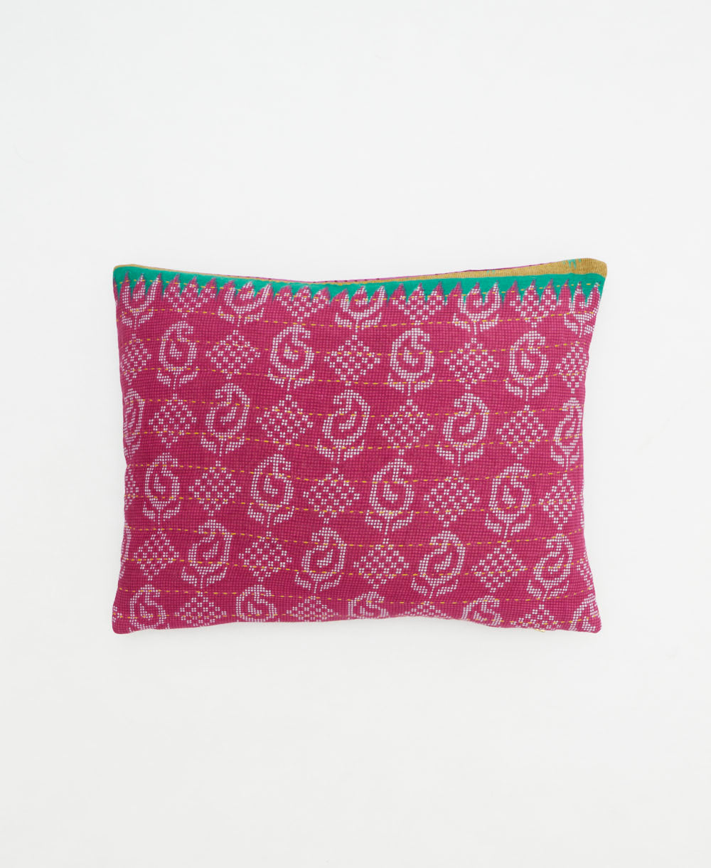 small pillow handmade in India from vintage cotton fabrics