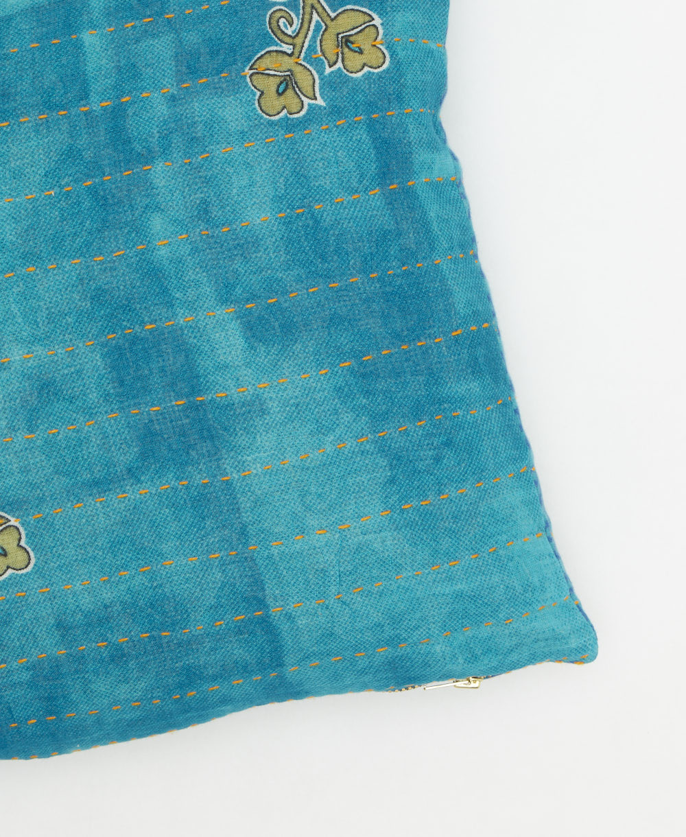 kantha embroidery on small throw pillow