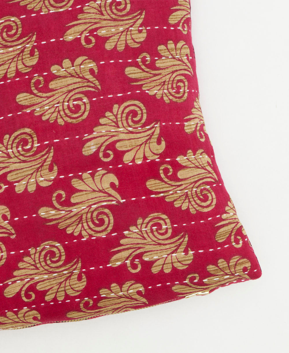 kantha embroidery on small throw pillow