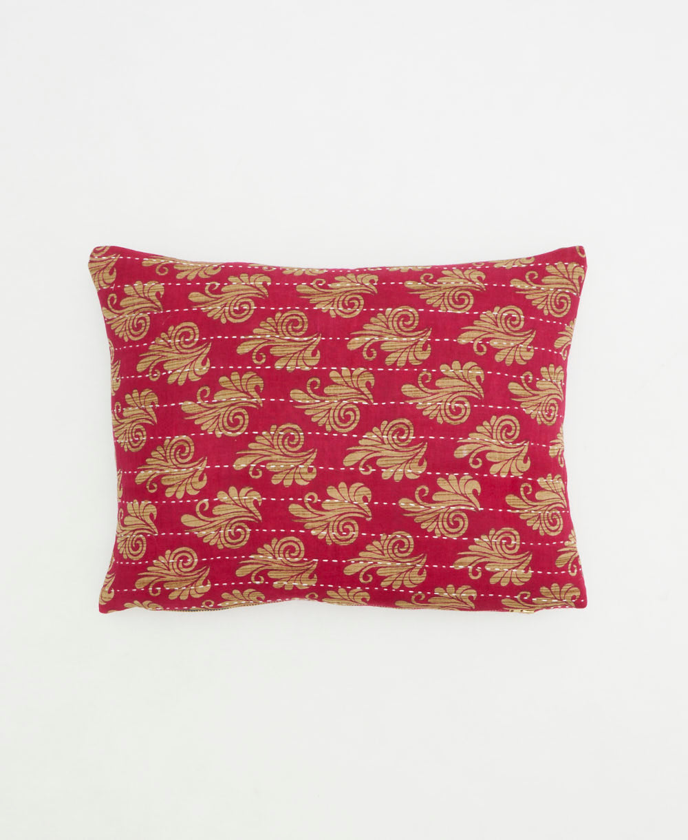 small pillow handmade in India from vintage cotton fabrics