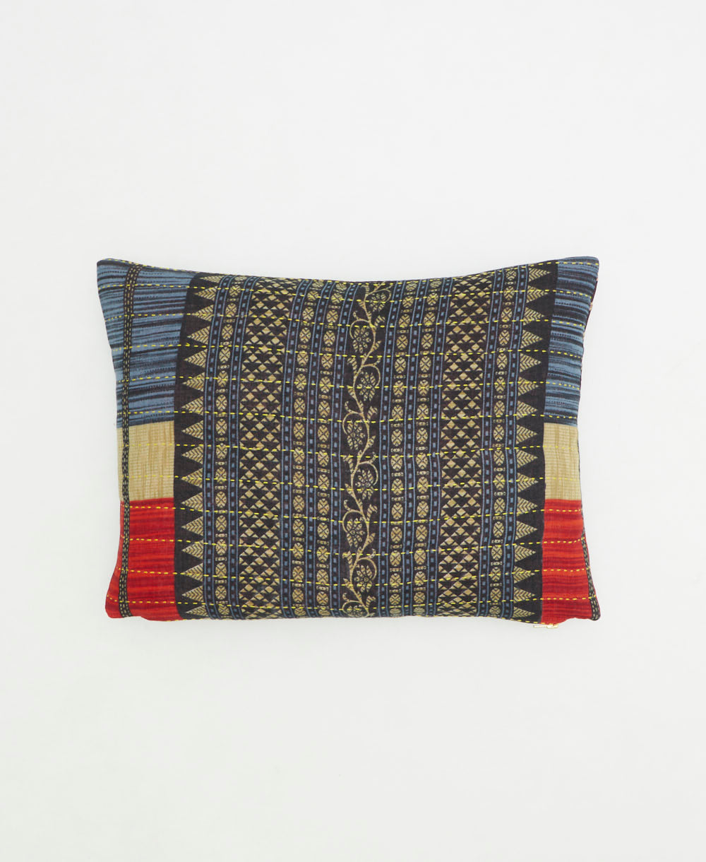 small pillow handmade in India from vintage cotton fabrics