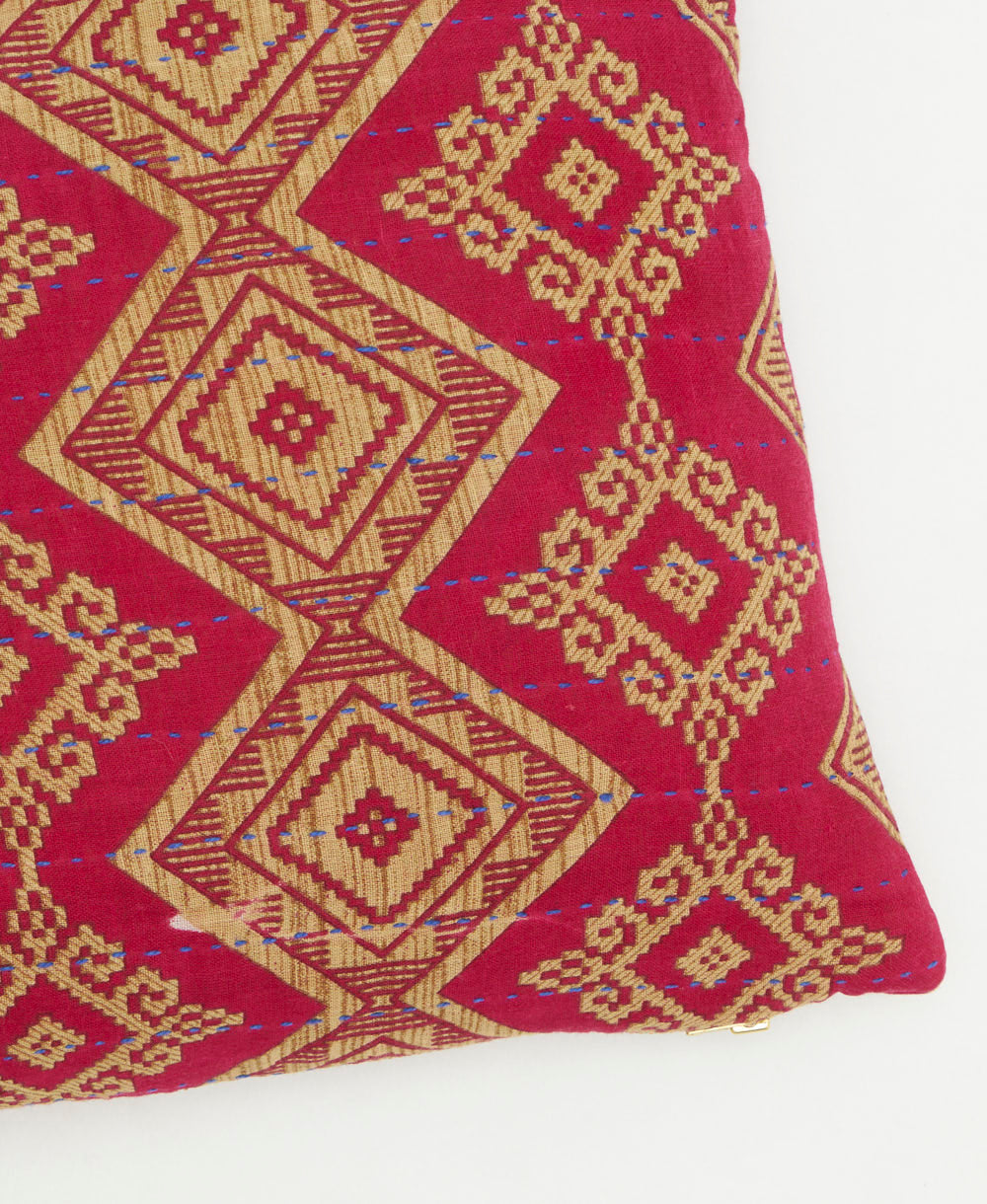 kantha embroidery on small throw pillow