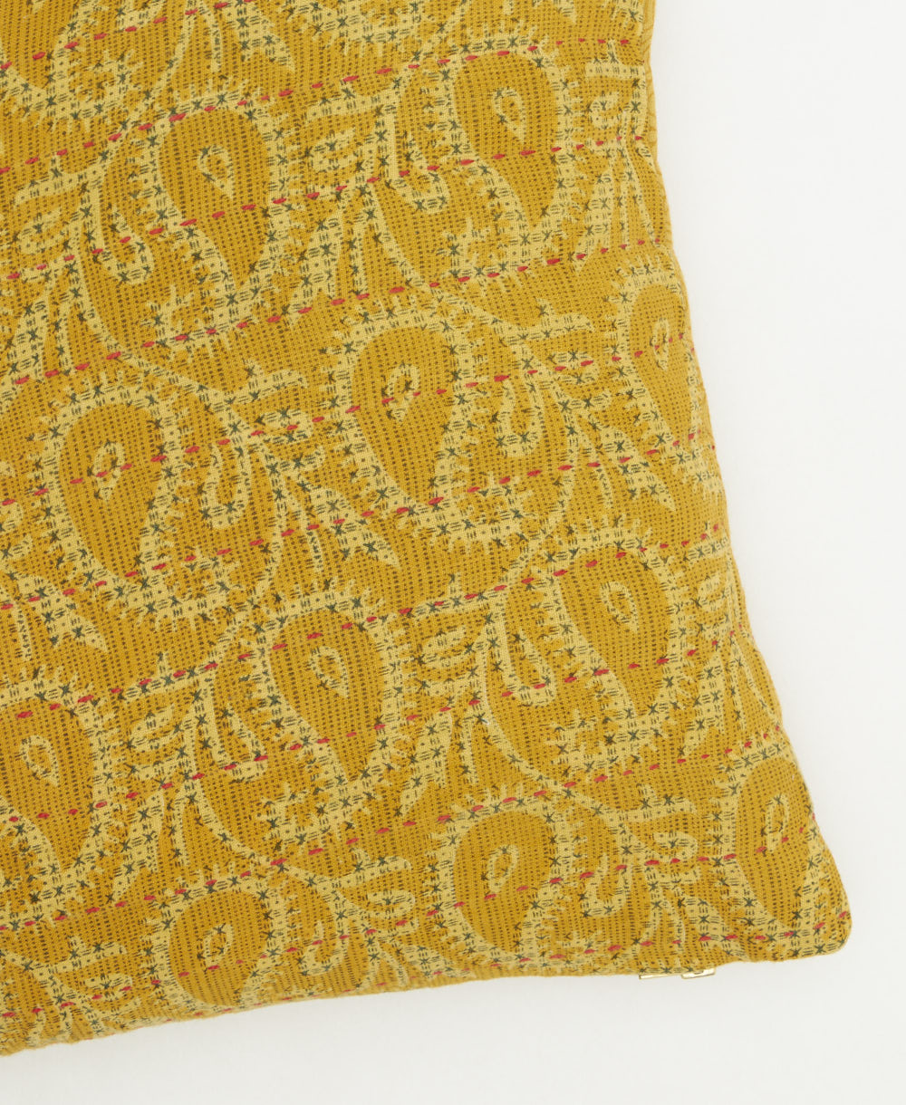 kantha embroidery on small throw pillow