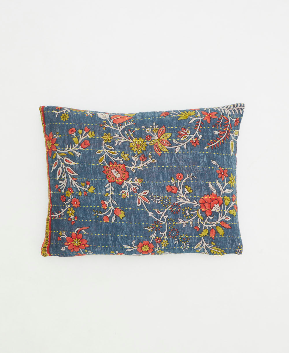 small pillow handmade in India from vintage cotton fabrics