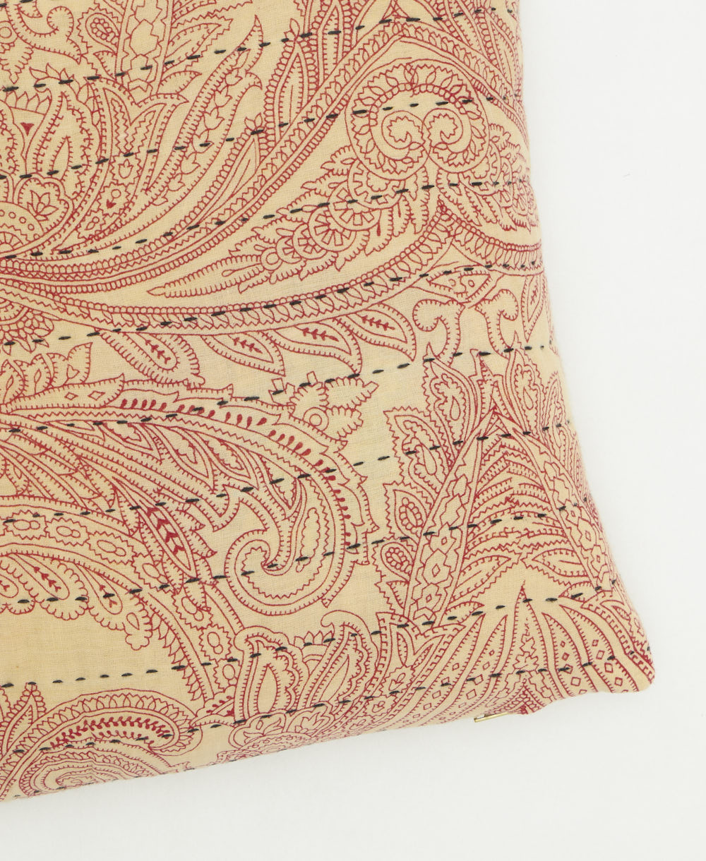 kantha embroidery on small throw pillow