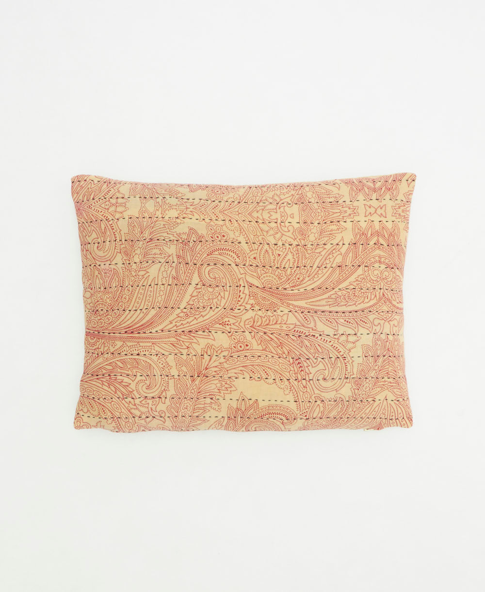 small pillow handmade in India from vintage cotton fabrics