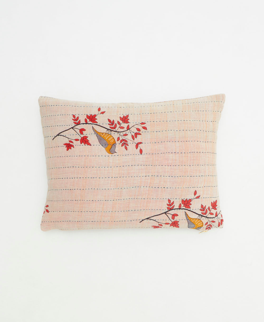 small pillow handmade in India from vintage cotton fabrics