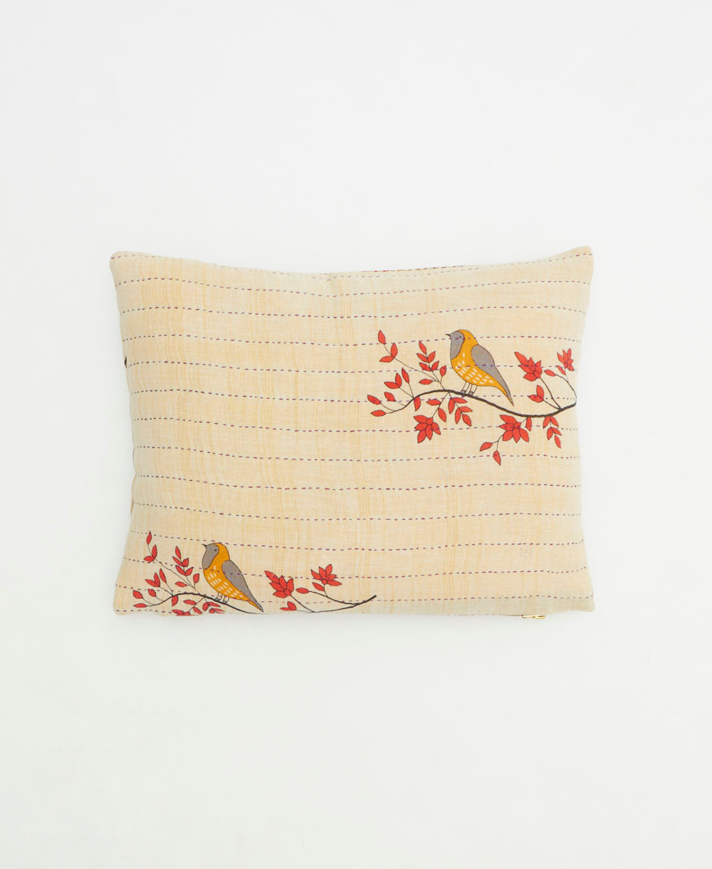 small pillow handmade in India from vintage cotton fabrics