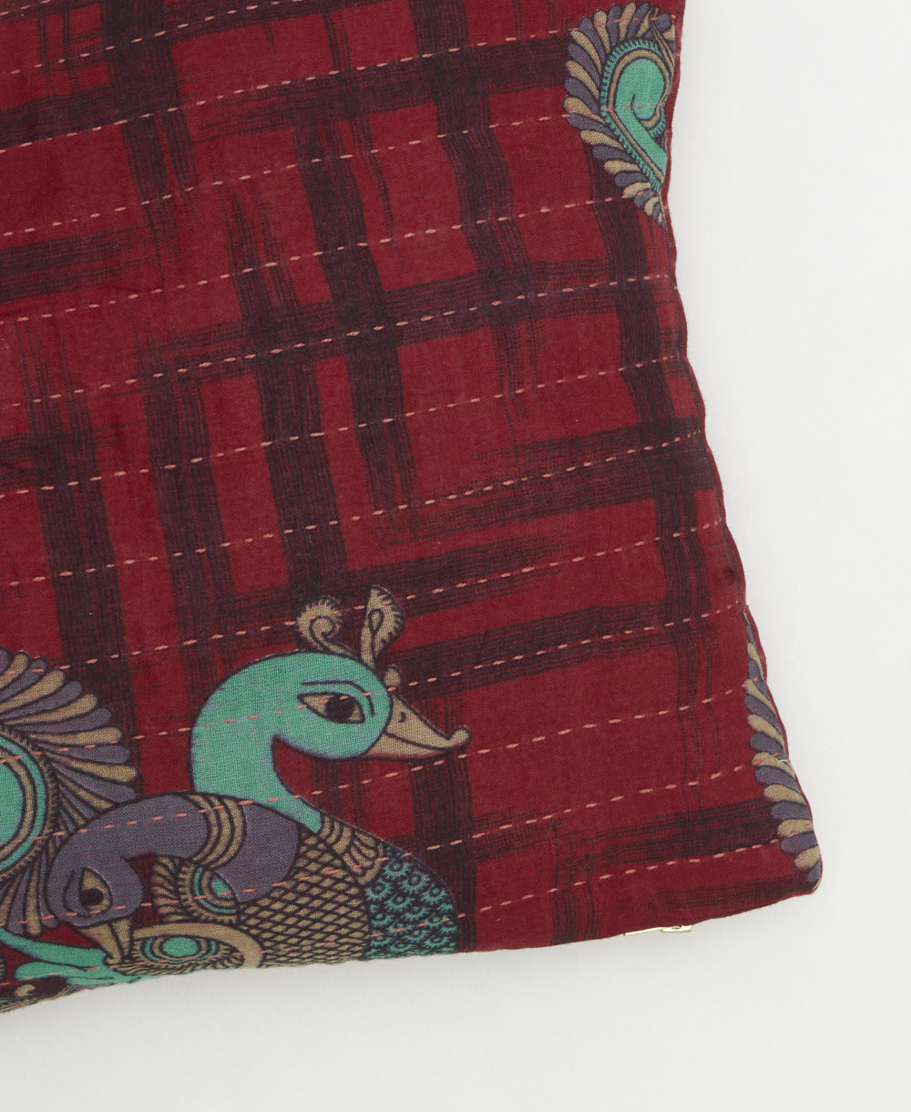 kantha embroidery on small throw pillow