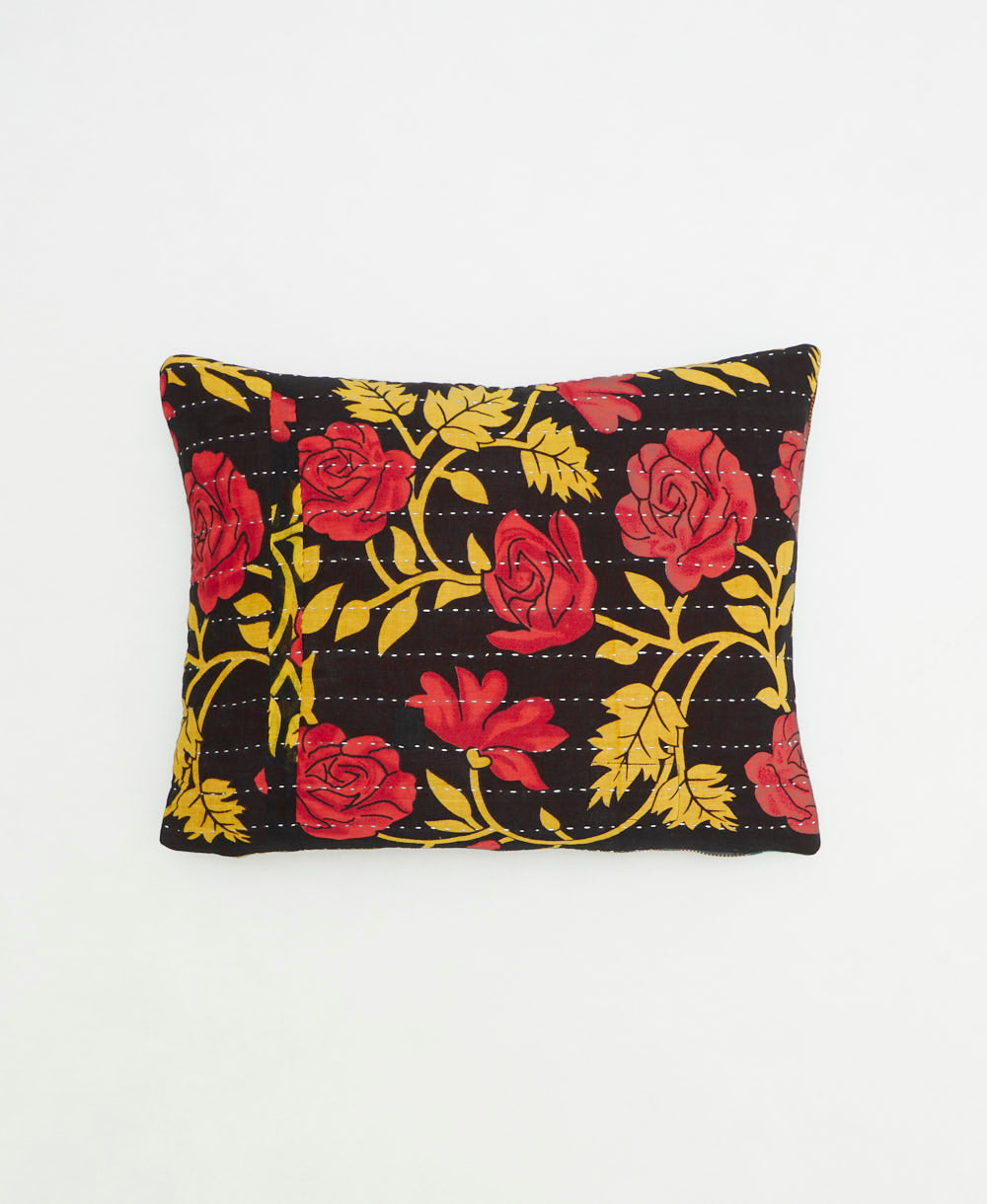 small pillow handmade in India from vintage cotton fabrics
