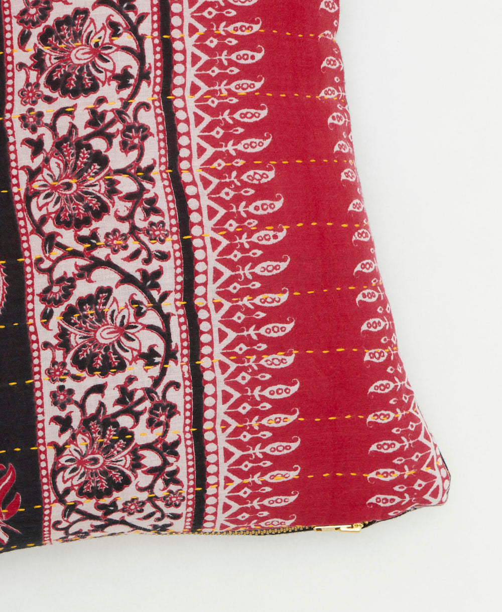 kantha embroidery on small throw pillow