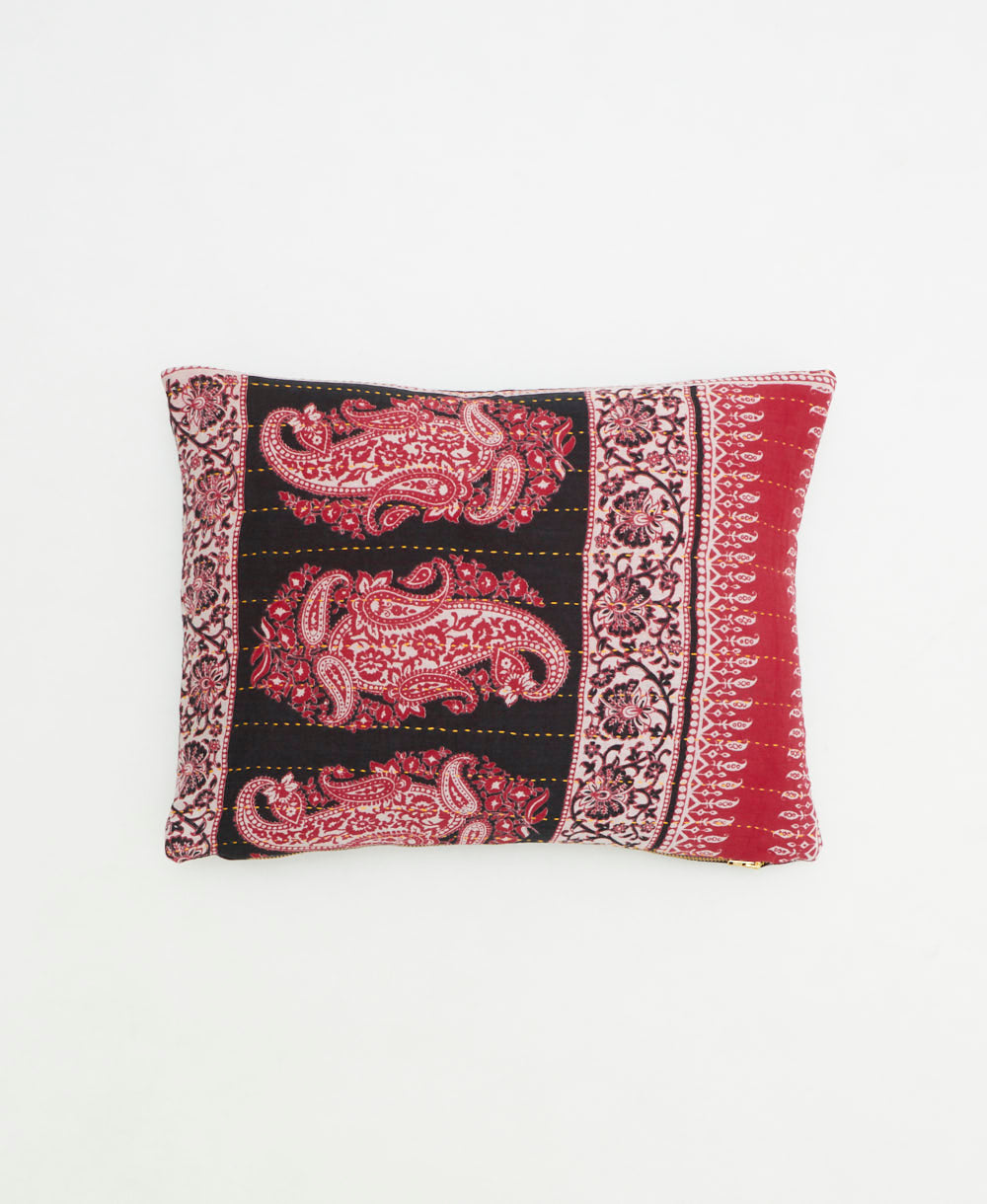 small pillow handmade in India from vintage cotton fabrics